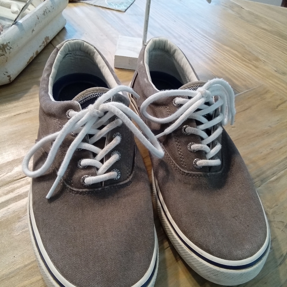 Sperry Top Sider Size 9.5 Men's Casual Brown Canvas  Shoes